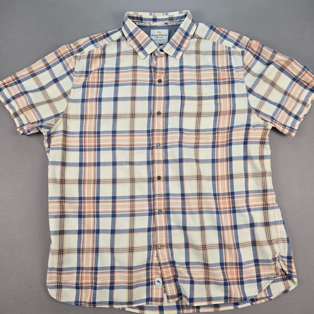 Tommy Bahama Island Crafted Multi Plaid Camp Button-Up Shirt - XL